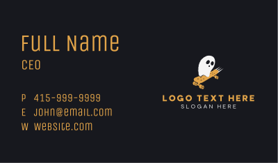 Spooky Ghost Skateboard Business Card Image Preview