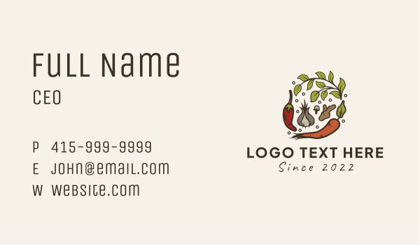 Vegetable Herb Spices Business Card Design Image Preview