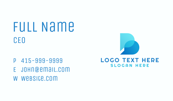 Digital Communication Letter B  Business Card Design Image Preview