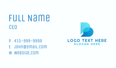 Digital Communication Letter B  Business Card Image Preview
