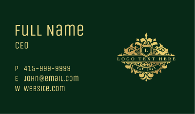 Royal Vine Shield Business Card Image Preview