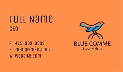 Cute Little Blue Bird Business Card Image Preview