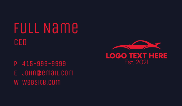 Red Sports Car  Business Card Design Image Preview