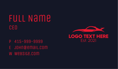 Red Sports Car  Business Card Image Preview