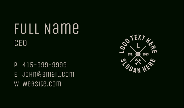 Handyman Badge Lettermark Business Card Design Image Preview