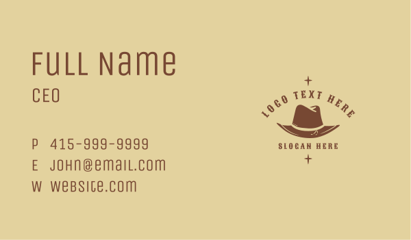 Western Cowboy Hat Business Card Design Image Preview