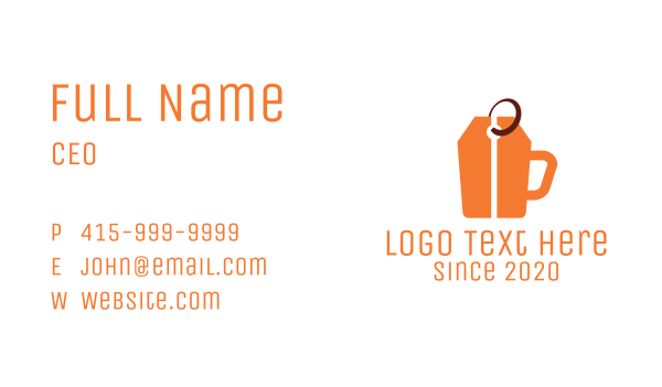 Price Tag Cup Business Card Design
