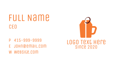 Price Tag Cup Business Card Image Preview