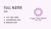 Purple Minimalist Clock  Business Card Image Preview