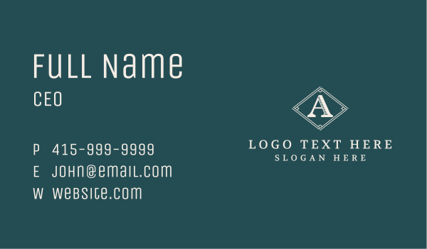 Lifestyle Brand Letter A  Business Card Design Image Preview