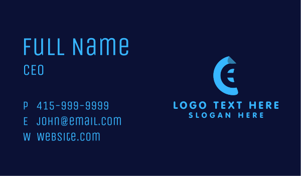 Blue Letter CE Technology Business Card Design Image Preview