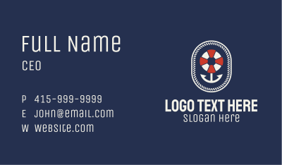 Nautical Anchor Lifesaver Emblem Business Card Image Preview