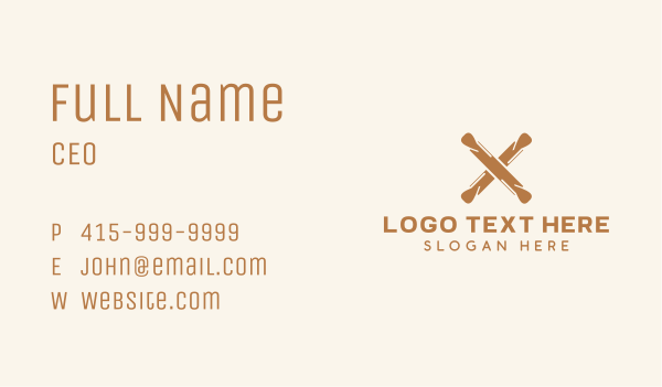 Brown Rolling Pin Letter X Business Card Design Image Preview
