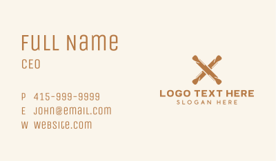 Brown Rolling Pin Letter X Business Card Image Preview