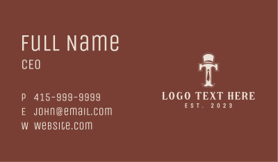 Retro Gentleman Letter T Business Card Image Preview