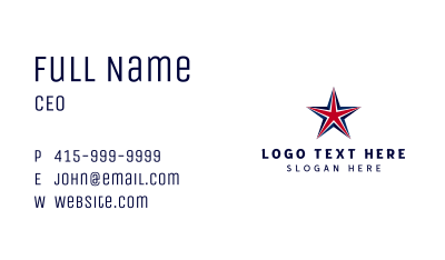 American Patriot Star Business Card Image Preview