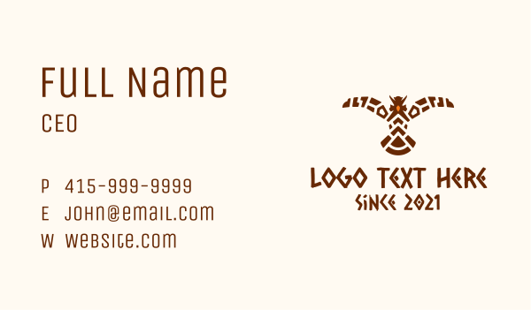 Tribal Eagle Bird Business Card Design Image Preview