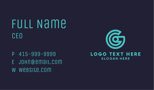 Target Letter G Tech Business Card Design Image Preview