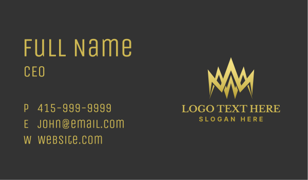 Premium Gold Crown Business Card Design Image Preview