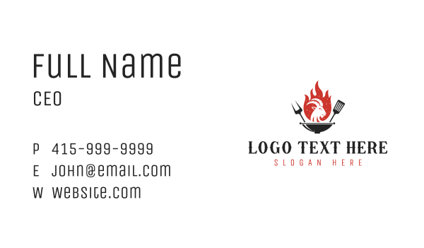 Flame Goat Barbecue Grill Business Card Design Image Preview