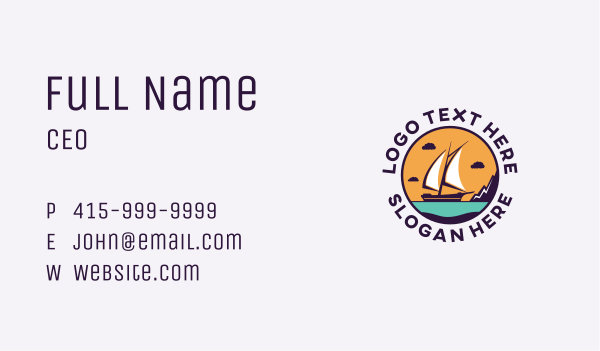 Travel Boat Vacation Business Card Design Image Preview