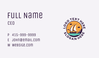 Travel Boat Vacation Business Card Image Preview
