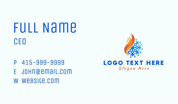 Snowflake Fire Flame Business Card Design Image Preview