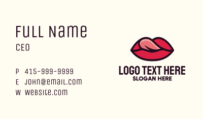 Tongue Lick Lip Cosmetics Business Card Image Preview