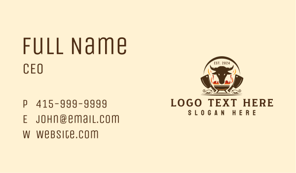 Grill Beef Barbecue Business Card Design Image Preview