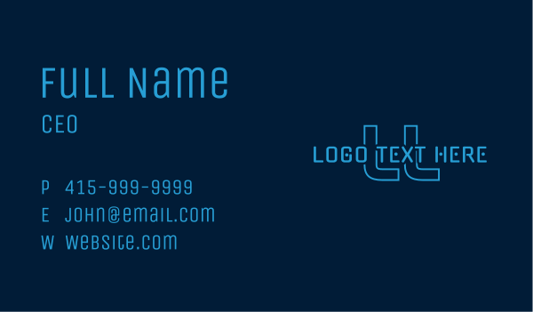 Blue Cyber Letter  Business Card Design Image Preview