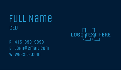 Blue Cyber Letter  Business Card Image Preview