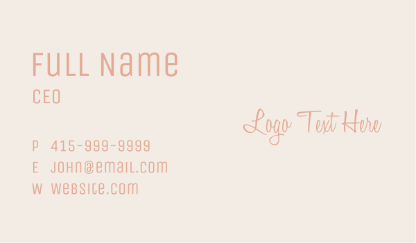 Feminine Calligraphy Wordmark Business Card Design Image Preview