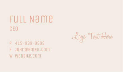 Feminine Calligraphy Wordmark Business Card Image Preview