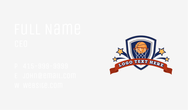 Basketball Sports Shield Business Card Design Image Preview