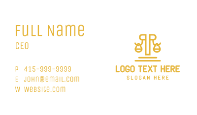 Golden Justice Letter R Business Card Image Preview