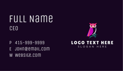 Colorful Night Owl Business Card Image Preview