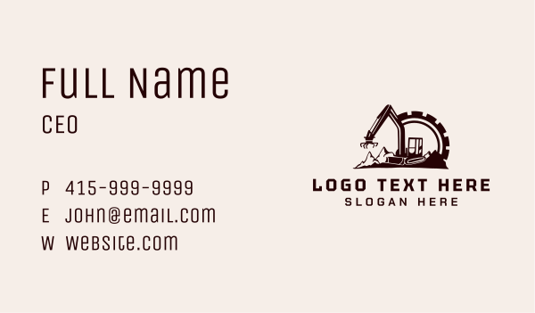 Cog Mountain Heavy Equipment Business Card Design Image Preview