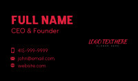 Red Generic Wordmark  Business Card Design