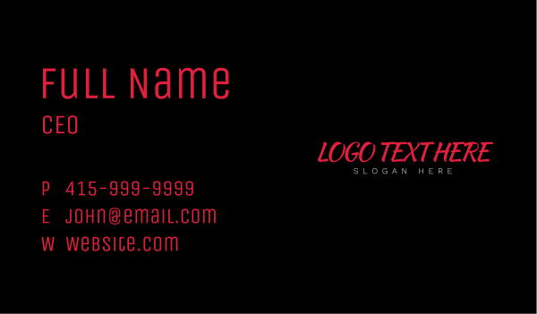 Red Generic Wordmark  Business Card Design Image Preview