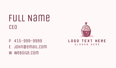 Cupcake Heart Bakery  Business Card Image Preview