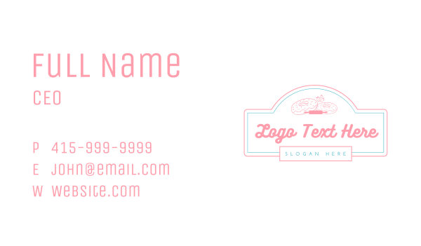 Strawberry Donut Shop Business Card Design Image Preview