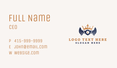 Royalty Wings Security Letter Business Card Image Preview