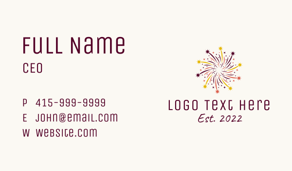 Starburst Fireworks  Business Card Design Image Preview