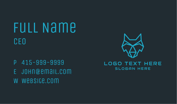 Digital Head Wolf Business Card Design Image Preview