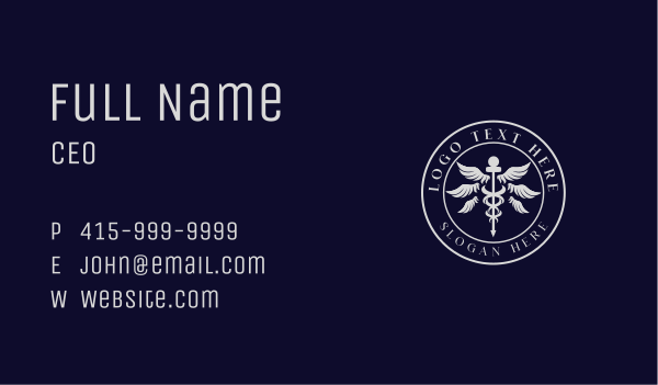 Caduceus Staff Wings Hospital Business Card Design Image Preview