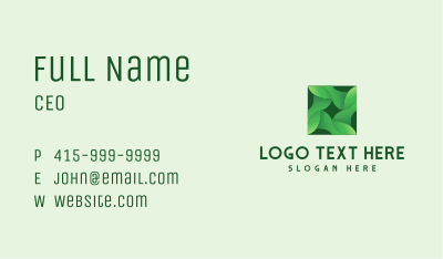 Natural Leaf Square Business Card Image Preview