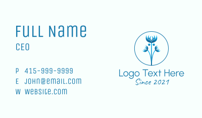 Blue Wild Flower Business Card Image Preview