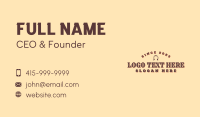 Classic Western Wordmark Business Card Preview