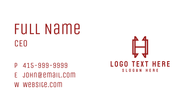 Red Construction Letter H Business Card Design Image Preview