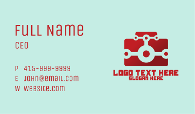 Red Digital Camera Business Card Image Preview